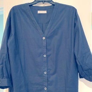 Everlane black cotton blouson sleeve top